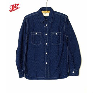 เสื้อเชิ้ต Burgus Plus Dot Print Chambray Work Shirt BP-300CHB