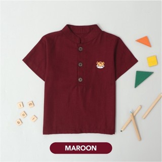 After kids เสื้อเชิ้ตเด็ก Rama shirt สี MAROON Mooi official thailand