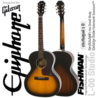 Epiphone® L-00 Studio กีตาร์โปร่งไฟฟ้า ทรง Small Body ไม้แท้สปรูซ/มะฮอกกานี ปิ๊กอัพ Fishman® Sonicore™ ** ประกันศูนย์ 1 ปี **