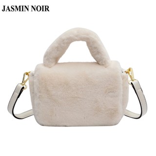 Jasmin NOIR Fur กระเป๋าถือ กระเป๋าสะพายข้าง เรียบง่าย สําหรับผู้หญิง