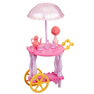 Hasbro - Disney Princess Tea Cart for Dolls, with Tea Cups, Tea Pot, Flower Vase, and Umbrella