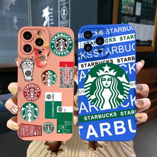 เคสโทรศัพท์มือถือ ขอบสี่เหลี่ยม ป้องกันเต็มเครื่อง ลายกาแฟ Starbuck สําหรับ Xiaomi Redmi Note 11 Pro 5G 11S 10 Pro 4G 10S Redmi 10C 9C A1