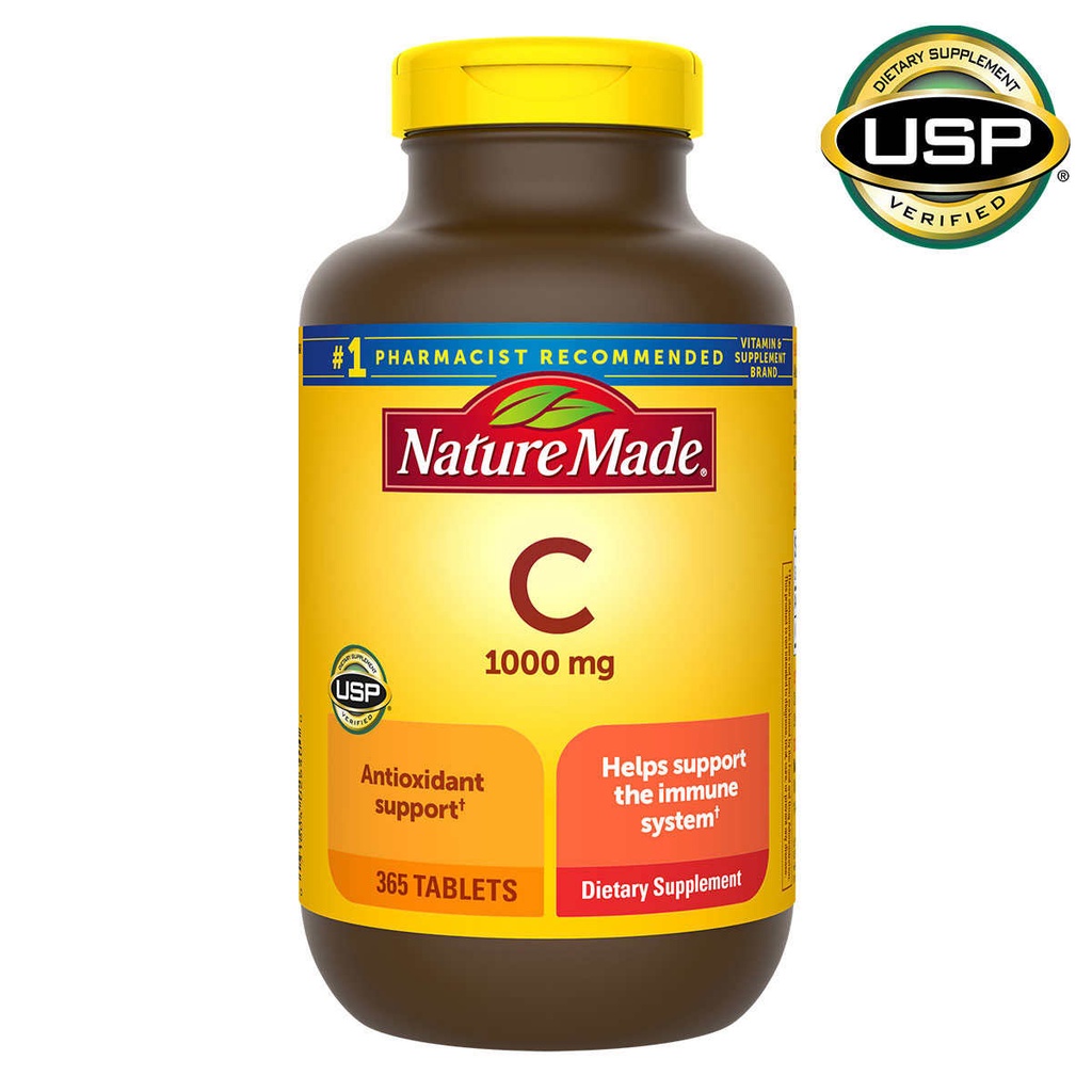 ขวดใหญ่สุด Nature made Vitamin C 1000 mg 365 Tablets วิตามินซี 1000 mg จากอเมริกาค่ะ