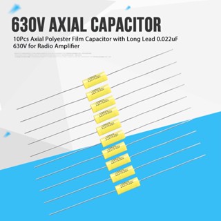 Sagittarius314 10Pcs 0.022uF 630V แกนตะกั่วยาวตัวเก็บประจุฟิล์มโพลีเอสเตอร์สำหรับเครื่องขยายเสียงวิทยุ