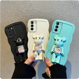 เคสโทรศัพท์มือถือ ซิลิโคน ลายหยัก พร้อมที่ตั้งวาง แฟชั่น สําหรับ Samsung Galaxy S23 Ultra S23+ S23 S22 S22+ S22 Ultra S21 S21+ S21 FE S21 Ultra S20 FE