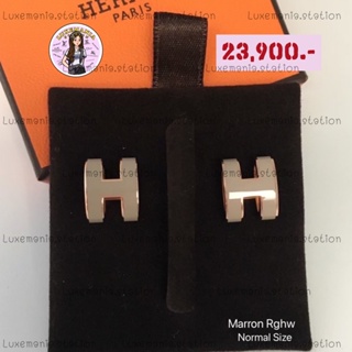 👜: New!! Hermes Earrings Marron RGHW in Normal Size‼️ก่อนกดสั่งรบกวนทักมาเช็คสต๊อคก่อนนะคะ‼️