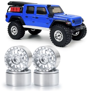 ขอบดุมล้อ โลหะ สีเงิน 1.0 นิ้ว สําหรับอัพเกรดรถไต่หินบังคับ 1/24 Axial SCX24 Jeep Gladiator 4 ชิ้น ต่อชุด