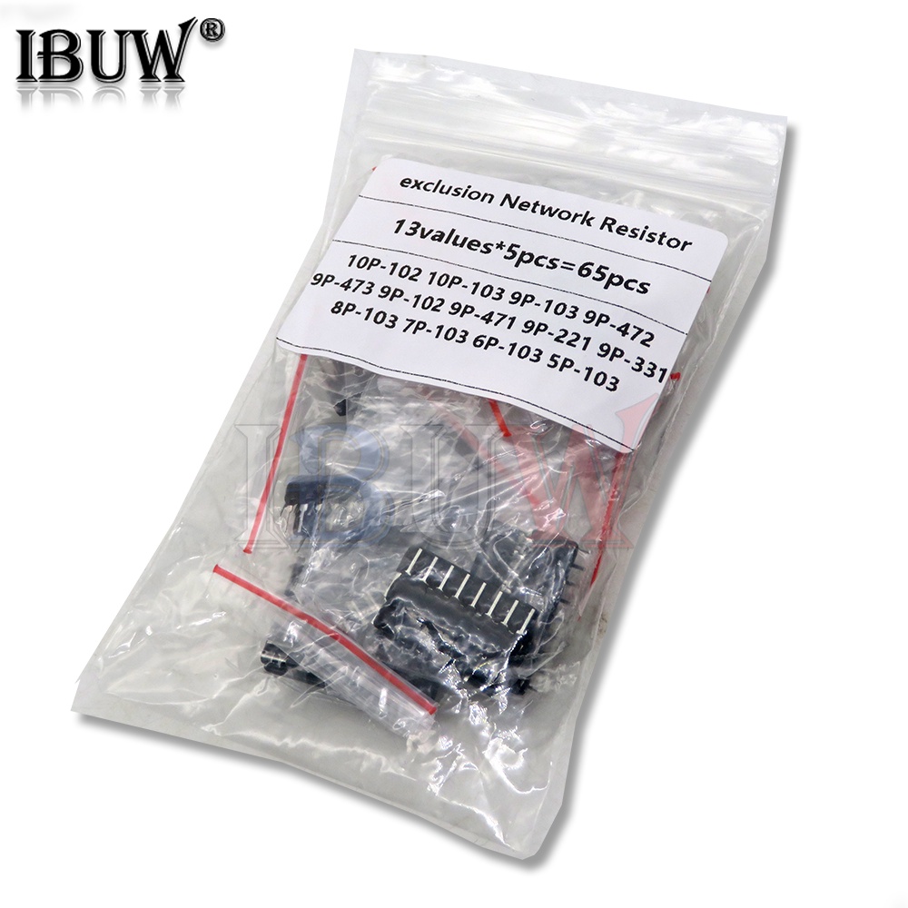 65 ชิ้น = 13 ค่า*5 ชิ้นตัวต้านทานเครือข่าย Array ชุด Assortment ชุด 9A103 9A102 9A472 9A221 9A331 9A