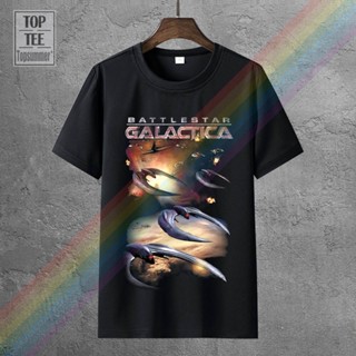 เสื้อคนอ้วนผญ ตลกผู้ชายเสื้อยืดผู้หญิงแปลกใหม่ Tshirt Battlestar Galactica เมื่อ Cylons โจมตีผู้ใหญ่เฮเธอร์ 4 เสื้อยืดโพ