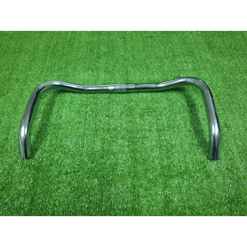 แฮนด์จักรยาน เหล็กชุบ Bullhorn เสือหมอบ/FIX GEAR (มี 2 สี คือ ดำ และ ชุบ)