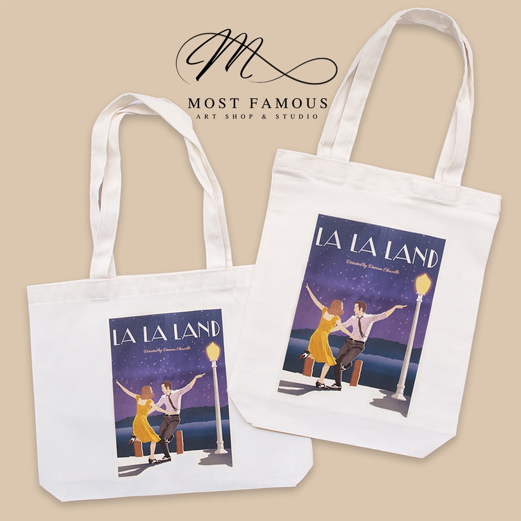 กระเป๋าผ้าแคนวาส Eco tote bag 🌱ลายภาพยนตร์ Lalaland🌃💃🕺