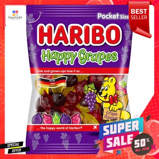 ฮาริโบ้ แฮปปี้ เกรป เยลลี่ รสองุ่น 80 ก.Haribo Happy Grape Jelly Grape Flavor 80 g.