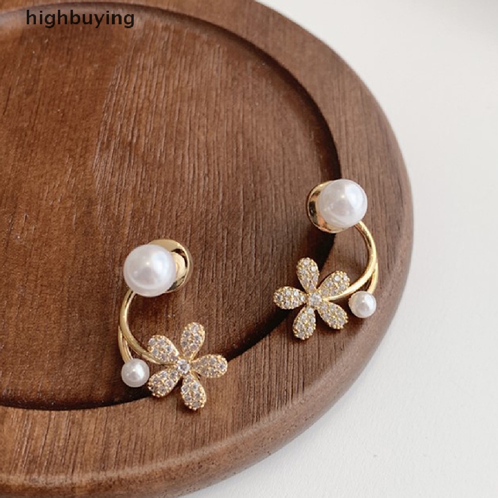 [highbuying] สไตล์เกาหลี มุกเทียม ดอกไม้ ต่างหูสตั๊ด / ผู้หญิง แฟชั่นหรูหรา เครื่องประดับ งานแต่งงาน เครื่องประดับใหม่ พร้อมส่ง
