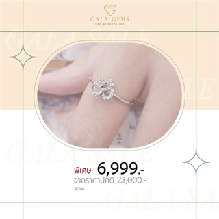 Gala Gems แหวนโอม เพชรแท้ ตัวเรือน 10K Gold ประดับเพชรเบลเยี่ยมแท้ มีใบรับประกัน Ohm Diamond Ring รหัส R0118