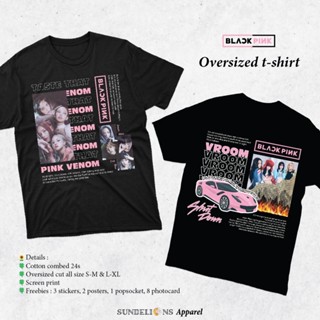 เสื้อยืดคอกลมเสื้อยืด พิมพ์ลาย Blackpink BP PINK VENOM And SHUT DOWN VERSION OVERSIZEDS-4XL