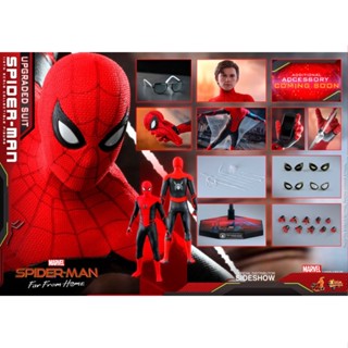 Hot Toys SpiderMan Far From Home (Upgraded Suit) ฮอตทอยส์ โมเดลสไปเดอร์แมน ภาคฟาร์ฟอร์มโฮม ชุดอัพเกรด แดงดำ สภาพดีสวยมาก