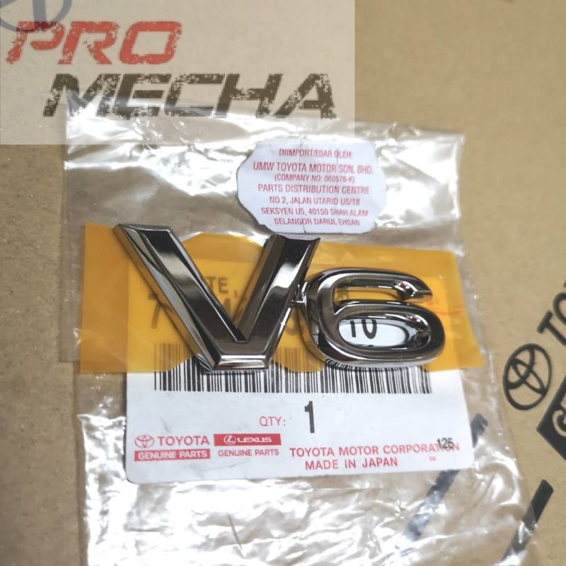 TOYOTA ALPHARD ANH10 MNH10 REAR BONNET EMBLEM V6 LOGO .BOOT LOGO MARK