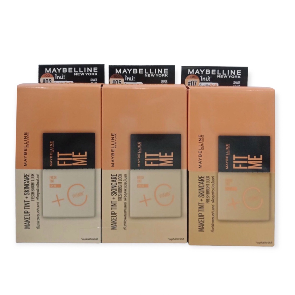 (1 กล่อง) เมย์เบลลีน ฟิตมี เฟรช ทิ้นท์ วิตซี รองพื้น รองพื้นซอง Maybelline Fit Me Fresh Tint SPF50 +