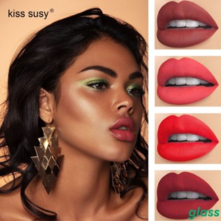 Kiss SUSY ดินสอเขียนขอบปาก ลิปสติก เนื้อแมตต์ กันน้ํา ติดทนนาน เซ็กซี่ สีแดง สีม่วง สีส้ม เครื่องสําอางสําหรับผู้หญิง 1 ชิ้น