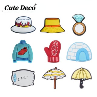 【Cute Deco】อุปกรณ์ตกแต่งเฟอร์นิเจอร์ เก้าอี้ชายหาด ลายการ์ตูนน่ารัก (10 แบบ) แหวนเพชร ร่ม กระดุม Charm Crocs Jibbitz Croc น่ารัก วัสดุเรซิ่น สําหรับรองเท้า