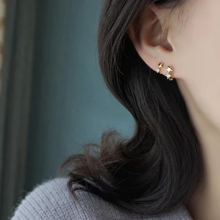 น่ารัก Star Hoop Earings สําหรับผู้หญิง Earings สําหรับเด็ก Hikaw ต่างหูเจาะชุด Hypoallergenic Fiercing ต่างหูชุดเครื่องประดับ