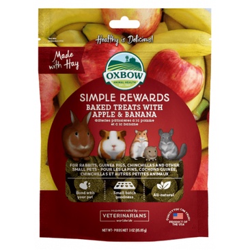 OXBOW Baked Treats with Apple & Banana ขนมสัตว์ฟันแทะ 85.05 กรัม
