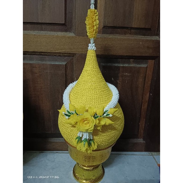 พานพุ่มสักการะทรงข้าวบิณฑ์ ราคาต่อ 1 พาน (สีม่วง สีเหลือง สีแดง)
