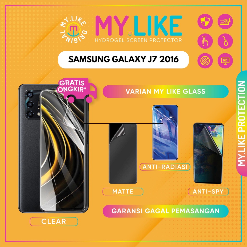 Anti-Scratch Hydrogel HP Samsung Galaxy J7 2016 Full Screen - ไม่มีกระจกนิรภัย / ไม่ใช่กระจกนิรภัย -