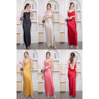 Maxidress เดรส สายเดี่ยว คอถ่วง  เว้าหลัง ไฮโซ ตัวเดียวจบ ปังทุกรันเวย์ 🎠🎠