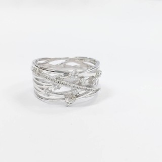 แหวนเงินแท้ 925 Sterling Silver ฝังเพชรเทียม CZ