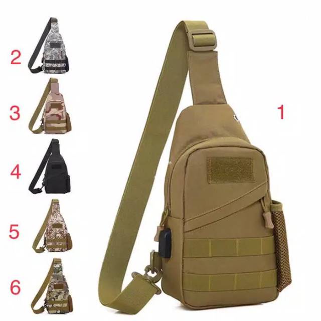 Cool Mens TACTICAL Sling Bag/USB PORT TACTICAL Sling Bag