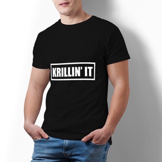 เสื้อคู่รัก Bandai ดราก้อนบอล Krillin มันเสื้อยืดการ์ตูน 100 ผ้าฝ้ายบุรุษเสื้อยืดแขนสั้นกราฟิกเสื้อยืดตลก