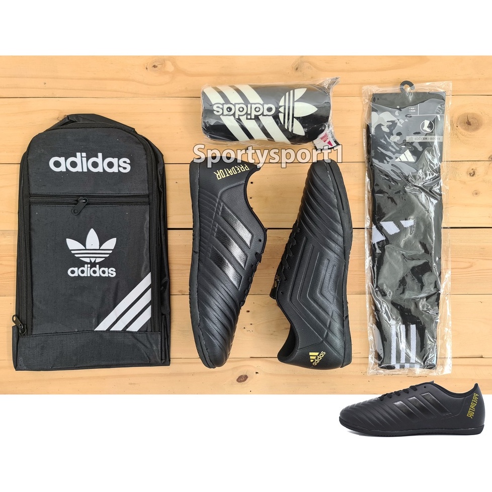 ราคาแพ็คเกจครบชุด รองเท้าฟุตซอล Adidas Predator V เกรด Ori ฟรี SHOE BAG, SOCK, SHIN PROTECTOR
