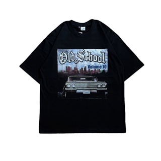 เสื้อยืดโอเวอร์ไซส์เสื้อยืด แขนสั้น ลาย Old SCHOOL VOLUME 10 สีดําS-3XL