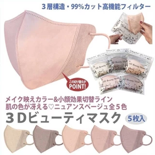 หน้ากากอนามัย Lotte3D Beauty mask สำหรับผู้ใหญ่ หน้ากากอนามัยแมสยอดฮิต ทรงเกาหลี เนื้อนิ่ม 1แพ็ค10ชิ้น
