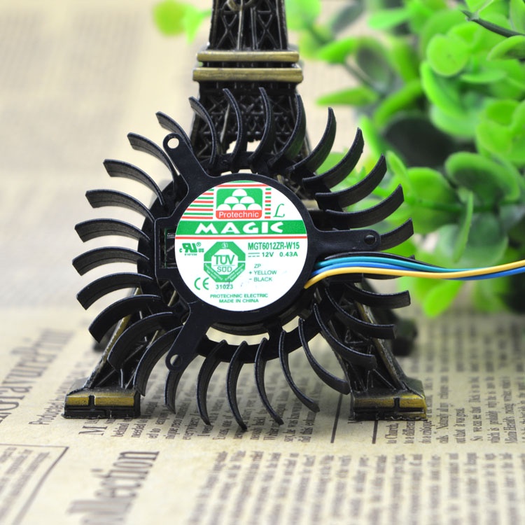 YTH MGT6012ZR-W15 12V 0.43A 9600GT 9800GT TURBINE กราฟิกการ์ดพัดลม