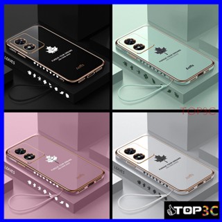 เคส Vivo Y02S Vivo Y22 Y22S Y35 V25 V25E Y16 V25 Pro Y20 Y12S Y20S Y15S Y01 Y01A Y17 Y15 Y12 Y11 T1X Y21 Y21T Y33T Y33S เคสโทรศัพท์มือถือ ขอบตรง ลายใบเมเปิ้ล สําหรับ fy