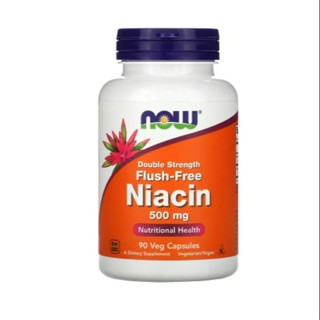 NOW Foods, Flush-Free Niacin, Double Strength, 500 mg, 90 Veg Capsules/180 Veg Capsules