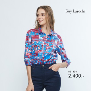 Guy Laroche เสื้อผู้หญิง เสื้อเชิ้ตผู้﻿หญิง Soft cotton comfort shirt : Printed Fast&amp;Furious : (GZ18DB)