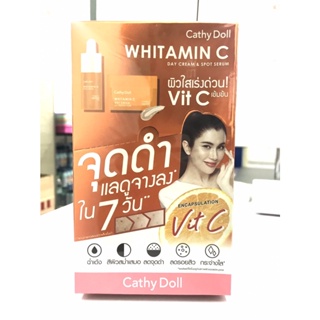 🔥กล่องx6ซอง🔥 Cathy Doll Whitamin C Day Cream &amp; Whitamin C Spot Serum ชุดบำรุงผิว