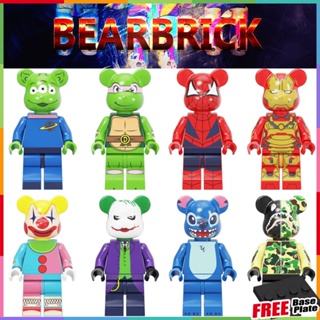 Bearbrick Minifigures Stitch Bear Spiderman Bear Clown Bear Building Blocks ของเล่นของขวัญมินิตัวเลข BLX3033