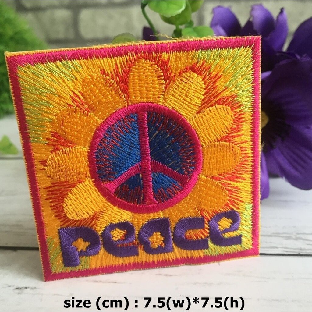 Peace Love สันติภาพ ตัวรีดติดเสื้อ อาร์มปัก ตกแต่งเสื้อผ้า หมวก กระเป๋า ยีนส์ 4