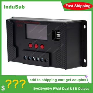 อุปกรณ์ชาร์จพลังงานแสงอาทิตย์ 10A 30A 60A PWM Dual USB