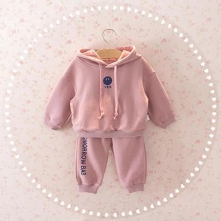 พร้อมส่ง🔥  💟ชุดเซ็ตเสื้อฮู้ด+กางเกงขายาว รุ่นผ้าหนา ใส่อุ่นๆ