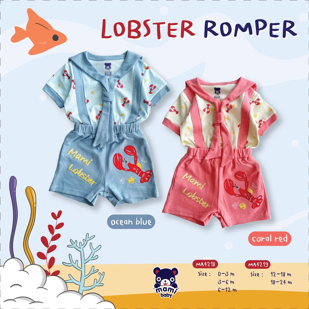 Mami Lobster LOBSTER ROMPER ชุดรอมเปอร์สายเอี๊ยมหลอก เสื้อคอปกกะลาสี / LOBSTER DRESS ชุดเดรส แขนตุ๊กตา