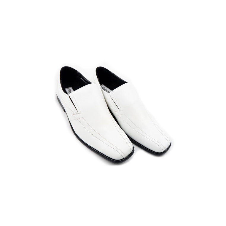 MANWOOD รองเท้าคัชชู หนังแท้ รุ่น DE264-11 สีขาว