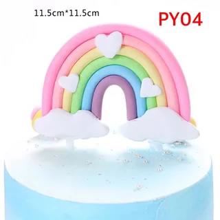 🌈 ป้ายปักเค้กสายรุ้ง ป้ายสายรุ้งก้อนเมฆ ป้ายก้อนเมฆ ป้ายแต่งเค้กสายรุ้ง ขนาดใหญ่🌈