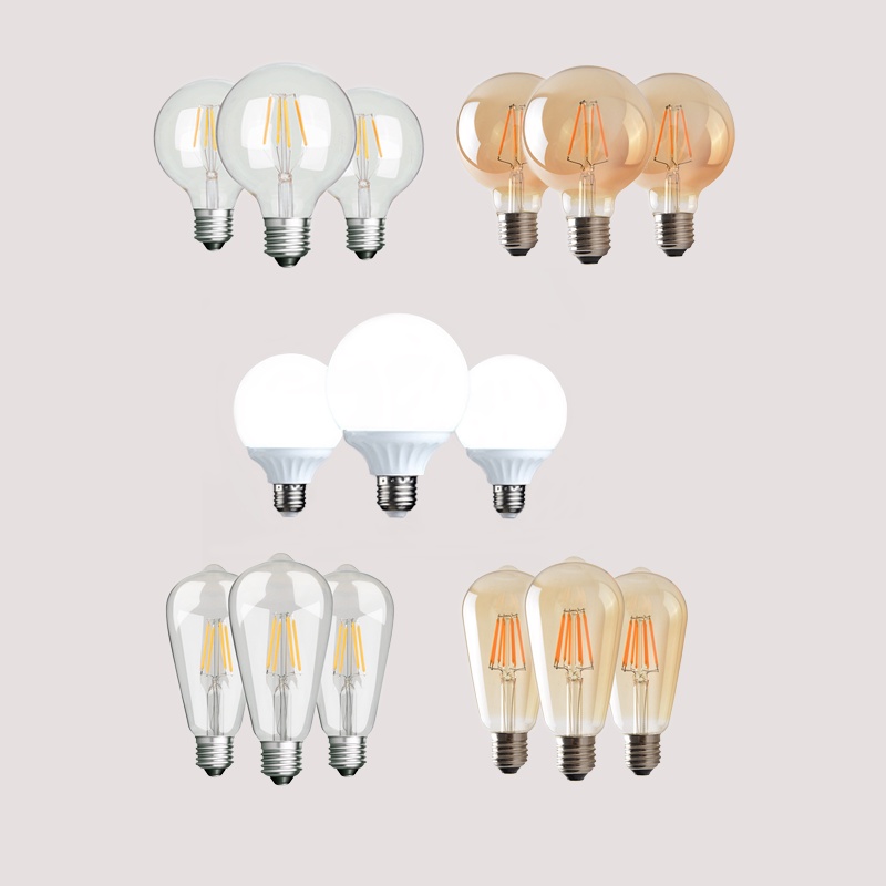 E27 Edison G80 longzhu หลอดไส้วอร์มไวท์ 220V