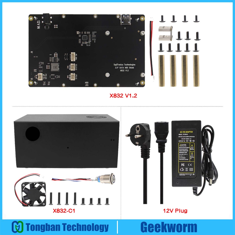 Raspberry Pi 4 SATA, X832 V1.2 3.5 Inch SATA HDD Storage Expansion Board for Raspberry Pi 4 Model B 