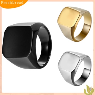 【 Fresh 】 แหวนแฟชั่นสำหรับผู้ชาย แหวนทรงสี่เหลี่ยม